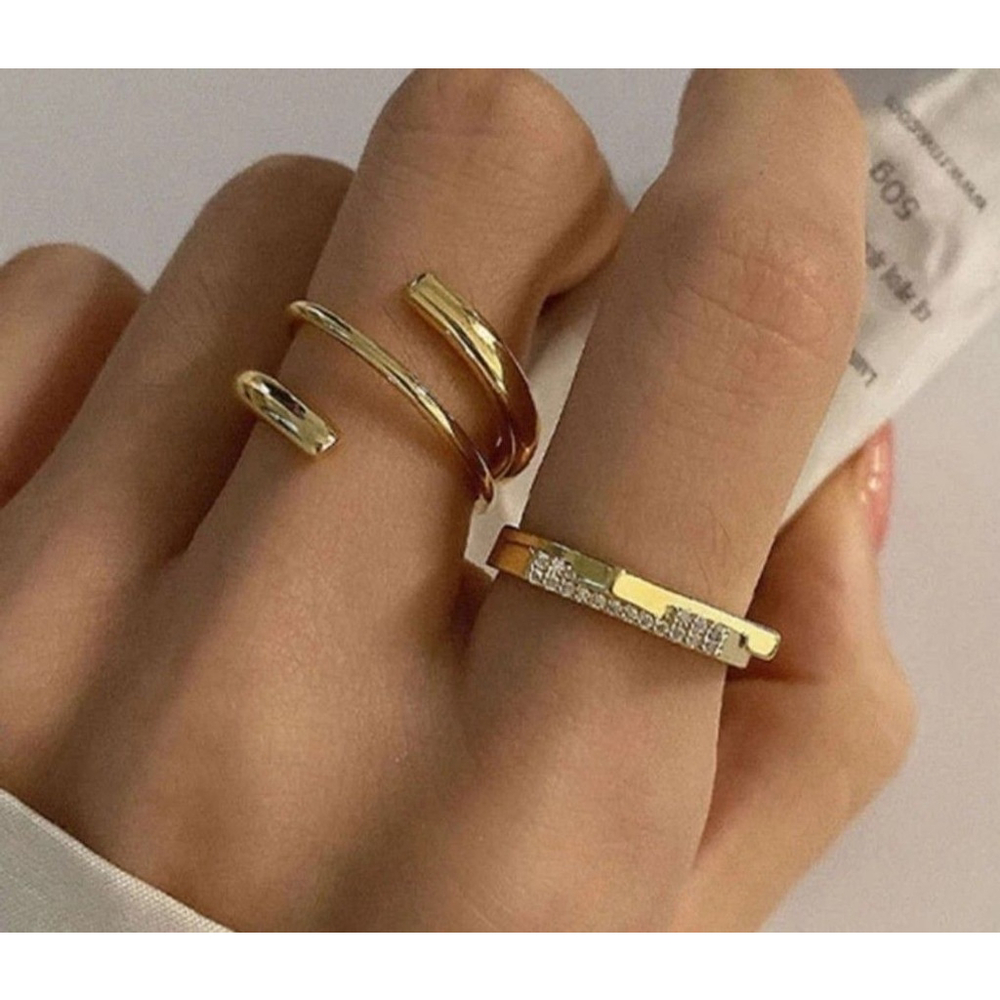 NEW Women's 14 Gold Filled Bar Simulated Diamond Ring,‎ Adjustable